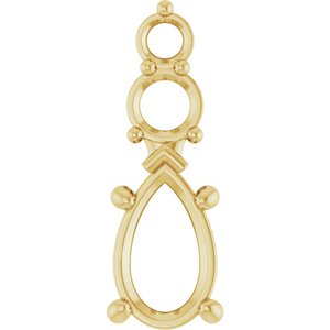 18K Yellow Gold 9x5.5 mm Pear Pendant Mounting – image 2