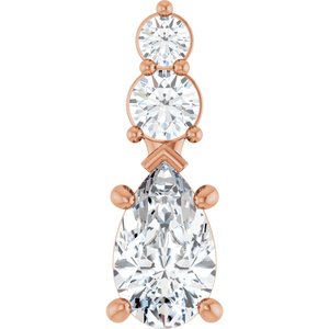 14K Rose Gold 9x5.5 mm Pear Pendant Mounting