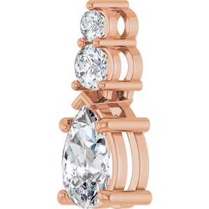10K Rose Gold 9x5.5 mm Pear Pendant Mounting – image 3