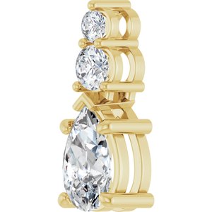 18K Yellow Gold 9x5.5 mm Pear Pendant Mounting – image 3