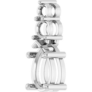 14K White Gold 9x5.5 mm Pear Pendant Mounting – image 4