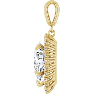 18K Yellow Gold 14x9 mm Pear Pendant Mounting – image 5