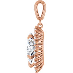 10K Rose Gold 14x9 mm Pear Pendant Mounting – image 5