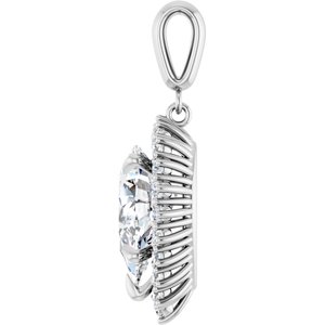 10K White Gold 14x9 mm Pear Pendant Mounting – image 5