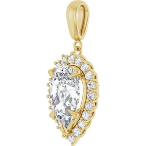 14K Yellow Gold 14x9 mm Pear Pendant Mounting – image 3