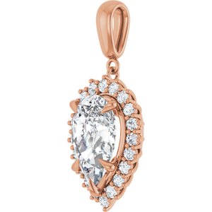 10K Rose Gold 14x9 mm Pear Pendant Mounting – image 3