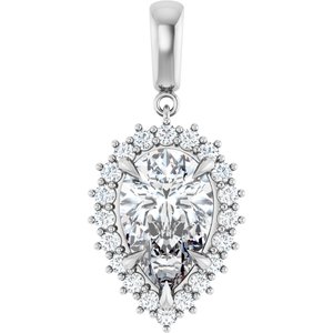 Platinum 14x9 mm Pear Pendant Mounting