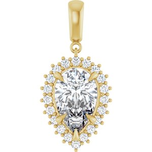 14K Yellow Gold 14x9 mm Pear Pendant Mounting