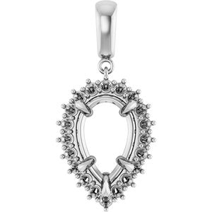 Sterling Silver 14x9 mm Pear Pendant Mounting – image 2