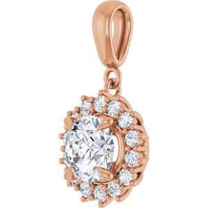 10K Rose Gold 7.4 mm Round Pendant Mounting – image 3