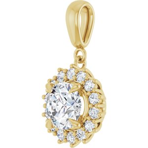 10K Yellow Gold 7.4 mm Round Pendant Mounting – image 3