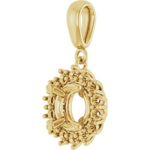10K Yellow Gold 7.4 mm Round Pendant Mounting – image 4