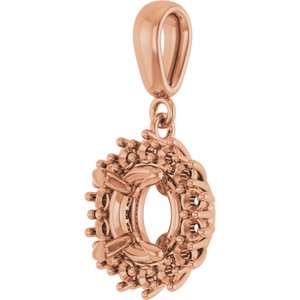 14K Rose Gold 7.4 mm Round Pendant Mounting – image 4