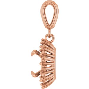 10K Rose Gold 7.4 mm Round Pendant Mounting – image 6