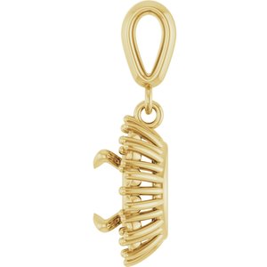 10K Yellow Gold 7.4 mm Round Pendant Mounting – image 6