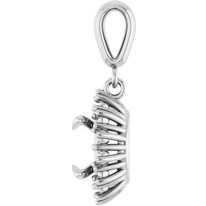 14K White Gold 7.4 mm Round Pendant Mounting – image 6