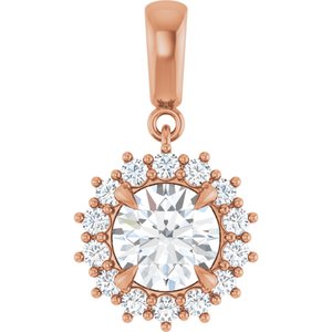 10K Rose Gold 7.4 mm Round Pendant Mounting