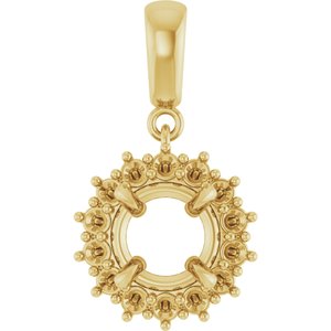 14K Yellow Gold 7.4 mm Round Pendant Mounting – image 2
