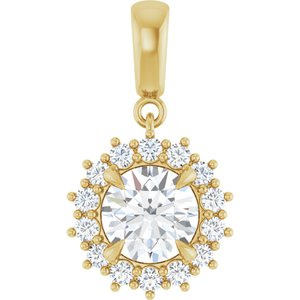 10K Yellow Gold 7.4 mm Round Pendant Mounting
