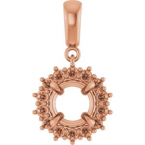10K Rose Gold 7.4 mm Round Pendant Mounting – image 2