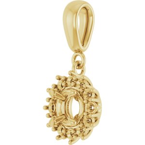 10K Yellow Gold 5.2 mm Round Pendant Mounting – image 4