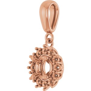 14K Rose Gold 5.2 mm Round Pendant Mounting – image 4