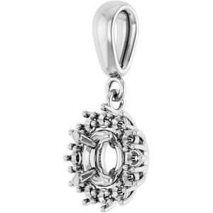 10K White Gold 5.2 mm Round Pendant Mounting – image 4