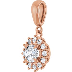 14K Rose Gold 5.2 mm Round Pendant Mounting – image 3
