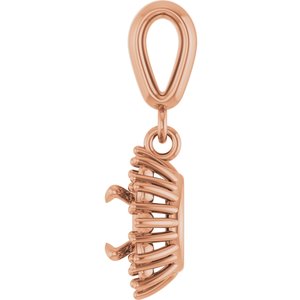 18K Rose Gold 5.2 mm Round Pendant Mounting – image 6
