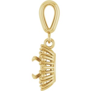 14K Yellow Gold 5.2 mm Round Pendant Mounting – image 6