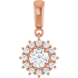 18K Rose Gold 5.2 mm Round Pendant Mounting