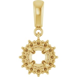 18K Yellow Gold 5.2 mm Round Pendant Mounting – image 2