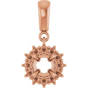 14K Rose Gold 5.2 mm Round Pendant Mounting – image 2