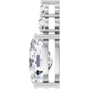 14K X1 White Gold 14x10 mm Elongated Cushion Pendant Mounting – image 5