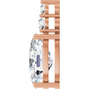 14K Rose Gold 14x10 mm Elongated Cushion Pendant Mounting – image 5