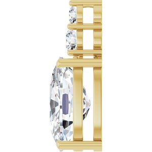 10K Yellow Gold 14x10 mm Elongated Cushion Pendant Mounting – image 5
