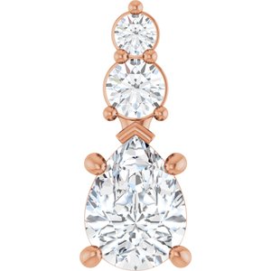 10K Rose Gold 8x6 mm Pear Pendant Mounting