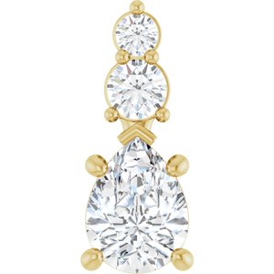 14K Yellow Gold 8x6 mm Pear Pendant Mounting