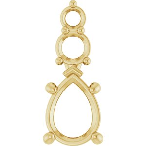 18K Yellow Gold 8x6 mm Pear Pendant Mounting – image 2