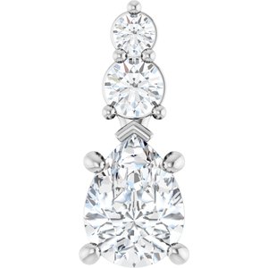 10K White Gold 8x6 mm Pear Pendant Mounting