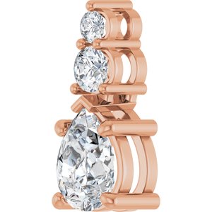 18K Rose Gold 8x6 mm Pear Pendant Mounting – image 3