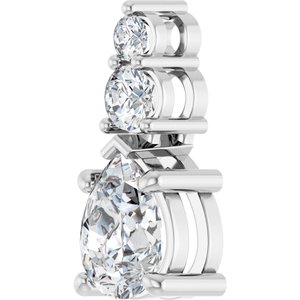 14K X1 White Gold 8x6 mm Pear Pendant Mounting – image 3