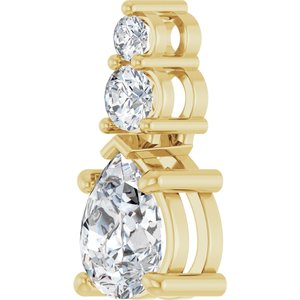 18K Yellow Gold 8x6 mm Pear Pendant Mounting – image 3