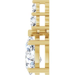 14K Yellow Gold 11.5x7 mm Pear Pendant Mounting – image 5