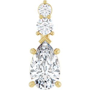 10K Yellow Gold 11.5x7 mm Pear Pendant Mounting