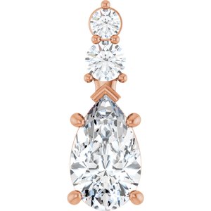 10K Rose Gold 11.5x7 mm Pear Pendant Mounting