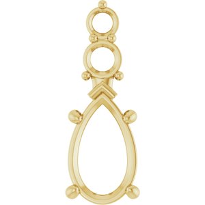 14K Yellow Gold 11.5x7 mm Pear Pendant Mounting – image 2