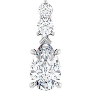 Sterling Silver 11.5x7 mm Pear Pendant Mounting