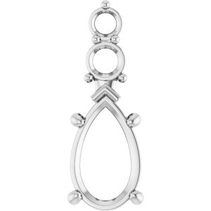 Sterling Silver 11.5x7 mm Pear Pendant Mounting – image 2