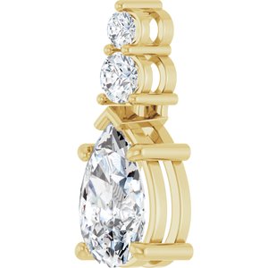 14K Yellow Gold 11.5x7 mm Pear Pendant Mounting – image 3